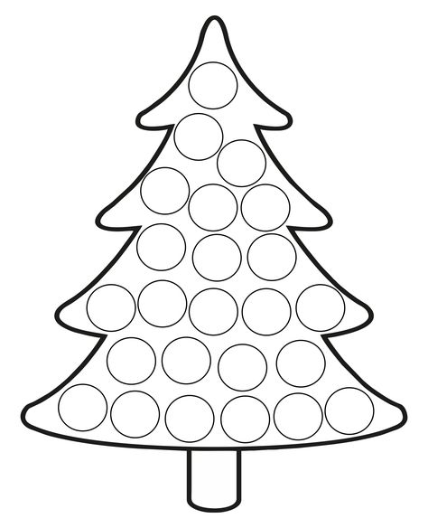 Dot Paint Christmas Tree, Christmas Dot Sticker Activity, Christmas Tree Dot Painting Printable, Toddler Christmas Countdown Craft, Kids Christmas Countdown Craft, Christmas Math For Toddlers, Toddler Christmas Worksheets, Christmas Printables Preschool, Christmas Do A Dot Printables Free