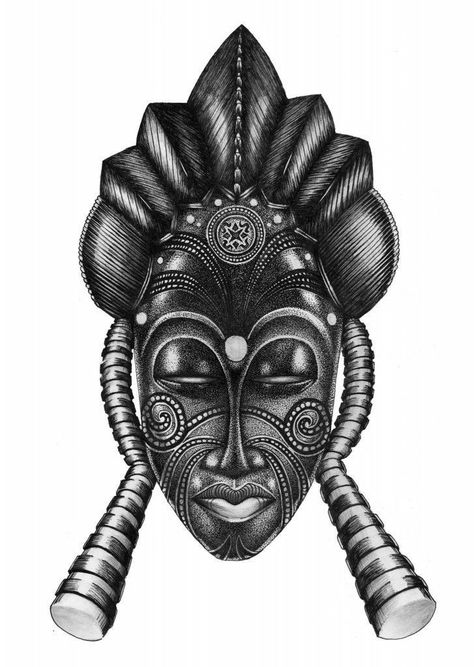 Black And White African Art, Adinkra Tattoo, African Warrior Tattoos, African Sleeve Tattoo, Afro Tattoo, African Drawings, Orishas Yoruba, African Tattoo, Queen Tattoo