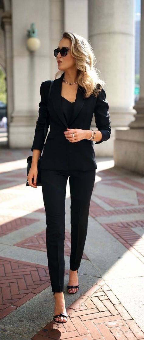 Get the Look: 25 Masculine Fall/Winter Trends – Ave Mateiu Elegantes Business Outfit, Classy Business Outfits, Work Outfit Office, Office Outfits Women, Stylish Blazer, Business Outfits Women, Outfit Chic, Summer Work Outfits, Elegante Casual