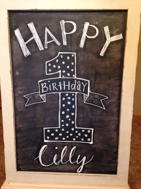 1st birthday chalkboard Chalkboard Numbers, Kendall Birthday, 1st Birthday Chalkboard, Boards Ideas, Happy 7th Birthday, Chalkboard Ideas, Chalkboard Designs, Chalk It Up, Birthday Chalkboard