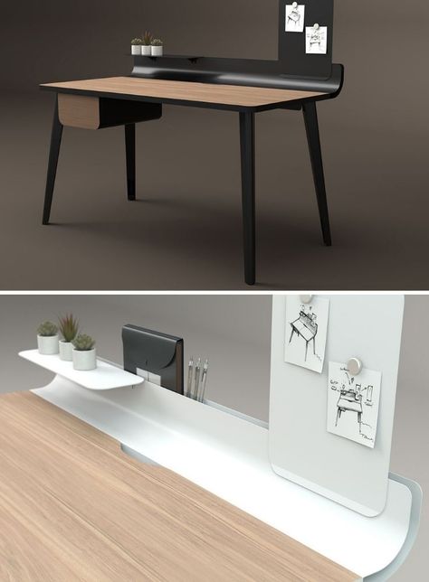 Home Office Desk And Table, Smart Desk Ideas, Minimalist Working Desk, Minimalist Work Desk, Working Table Design, Minimilist Desk, Working Desk Design, Work Table Design, Desk Design Ideas