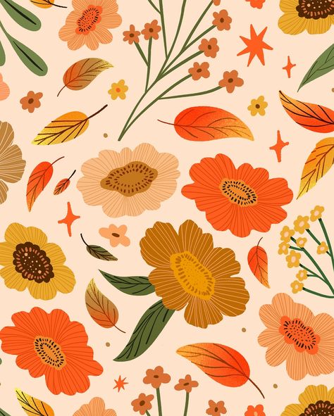 The leaves/florals from yesterdays post were practically demanding to be made into a pattern 🍂 working on some new fall patterns so I can share them with you to use as phone backgrounds stay tuned!!! . . . #surfacepattern #patterndesign #artistsoninstagram #illustrationartists #fallleaves #autumnvibes #pattern #fallillustration #autumnart Fall Florals, Autumn Illustration, Fall Patterns, Autumn Art, Illustration Artists, Fall Floral, A Pattern, Phone Backgrounds, Surface Pattern