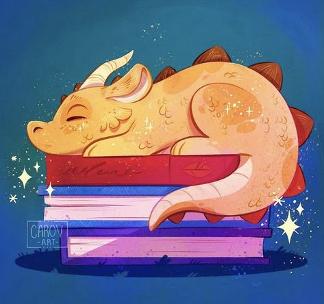 Dragon Drawing Cartoon, Dragon Illustration Cute, Dragon Sleeping, Book Hoarder, Cute Dragon Drawing, Little Dragon, How Many People, Many People, Book Illustration