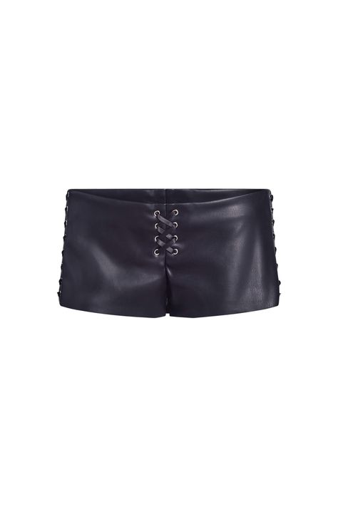 RAMONA SHORT - BLACK Mini Shorts Outfit, Dolphin Silhouette, Rave Fits, Black Leather Shorts, Hot Short, A Dolphin, Coachella Outfit, I Am Gia, Hot Shorts