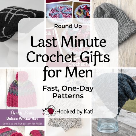 Here are some awesome, speedy crochet patterns for the men in your life. These will take you one day or less to complete. They are from some of your favorite designers, in no particular order.  Continue reading Last-Minute Crochet Gifts for Men at Hooked by Kati. Crocheted Gifts For Men, Crochet Items For Men, Crochet Gifts For Men, Small Crochet Gifts, Quick Crochet Gifts, Crochet Men, Diy Gifts For Men, Crochet Christmas Gifts, Hobbies For Men