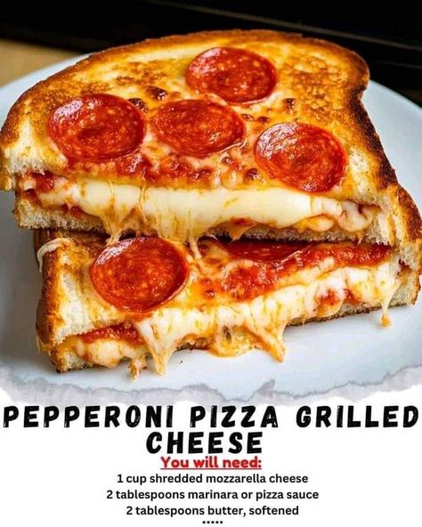 Paula Deen family Kitchen | Pepperoni Pizza Grilled Cheese | Facebook Grilled Cheese Pizza, Pizza Grilled Cheese Recipes, Pizza Grilled Cheese Sandwich, Perfect Grilled Cheese, Pizza Grilled Cheese, Pizza Flavors, Grilled Cheese Recipes, Grandmas Recipes, Simply Recipes