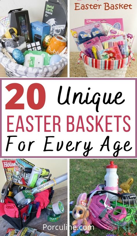 Cheap Easter Baskets, Unique Easter Basket Ideas, Easter Basket Alternatives, Easter Baskets For Kids, Teen Easter Basket, Diy Easter Basket, Easter Basket Themes, Adult Easter Baskets, Baskets For Kids