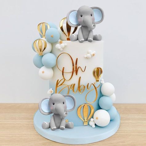 Elephant Cake Decoration with Mini Elephant Oh Baby Cake Topper Blue White Pearl Balls Hot Air Balloon for Baby Shower Boy Elephant Theme Birthday Party Supplies (BLUE) : Amazon.ca: Grocery & Gourmet Food Elephant Theme Birthday Party, Gateau Baby Shower Garcon, Pink Elephant Cake, Blue Baby Shower Cake, Elephant Baby Shower Theme Boy, Elephant Birthday Cakes, Baby Elephant Cake, Oh Baby Cake, Baby Birthday Party Decorations