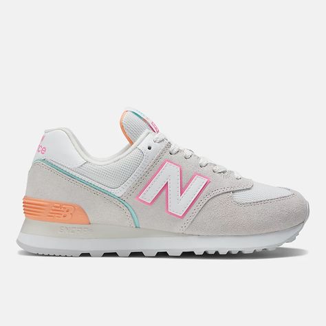 574v2, WL574CJ2 Peach Glaze, New Balance Style, Preppy Shoes, Cute Nike Shoes, Cute Sneakers, New Balance 574, Hype Shoes, Cute Nikes, Retro Shoes