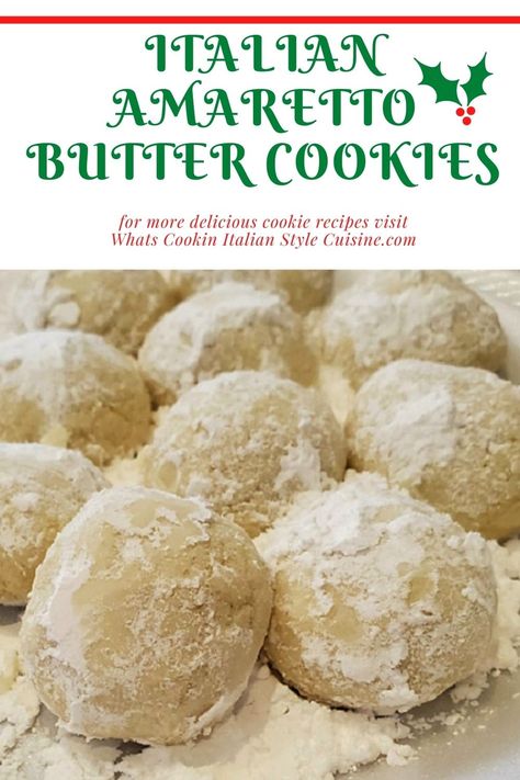 Italian Amaretto Butter Cookies, Amaretto Biscotti Recipe, Italian Deserts Easy Simple, International Christmas Cookies, Amaretto Desserts, Calabria Recipes, Italian Wedding Cookies Recipe, Calabrian Food, Amaretto Cookies