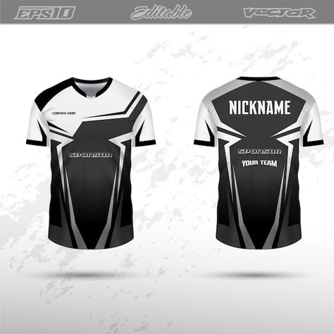 Sports Sublimation T Shirts Design, Team Jersey Design Ideas, Sport Tshirt Designs Graphics, Sport Shirt Design Ideas, Jersey Ideas Design, Gaming Jersey Design, Black Jersey Design, Sublimation Jersey Design, Sport Jersey Design