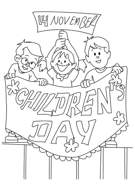 Top 10 Children's Day Coloring Pages Your Toddler Will Love To Color #coloring #coloringpages Children's Day Craft, Children's Day Activities, Teachers Day Celebration, International Children's Day, Children Day, Fathers Day Coloring Page, Coloring Worksheet, Cat Coloring Book, Happy Children's Day