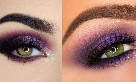 Una delle regole fondamentali per ottenere un makeup perfetto, sia per quanto riguarda il trucco occ Purple Eyeshadow Looks, Purple Eyeshadow, Elegant Makeup, Eyeshadow Looks, Maquillaje De Ojos, Beauty Blog, Makeup Nails, Natural Makeup, Glitter