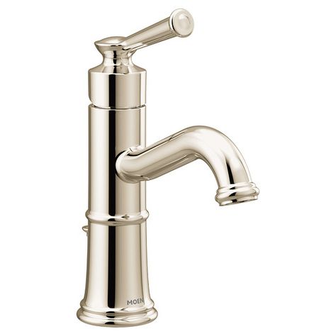 Belfield Polished Nickel Bathroom Faucet -- 6402NL -- Moen Polished Nickel Bathroom Faucet, Moen Bathroom Faucets, Polished Nickel Bathroom, Nickel Bathroom, Custom Countertops, Single Hole Bathroom Faucet, Widespread Bathroom Faucet, Bath Faucet, Faucet Handles