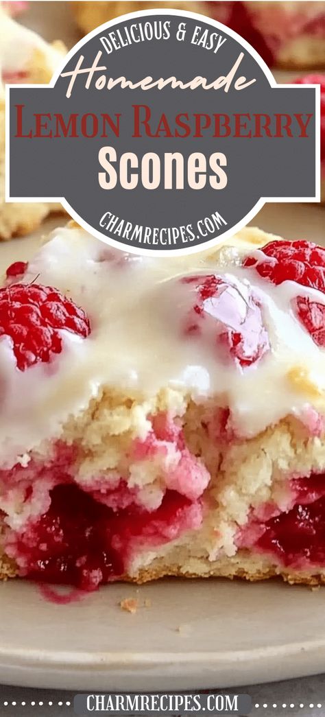 Lemon Raspberry Scones Raspberry Scones Pioneer Woman, Lemon Raspberry Scones Recipe, Lemon Cranberry Scones, Fruit Scones Recipe Easy, Red Raspberry Recipes, Raspberry Scones Recipe Easy, Moist Scones Recipe, Soft Scones Recipe, Healthy Scones Recipe