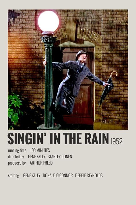 Singing In The Rain Movie Poster, Singing In The Rain Movie, Singing In The Rain Aesthetic, Singing In The Rain Poster, Film Cards, Show Polaroid Poster, The Rain Movie, Rain Music, Singin In The Rain