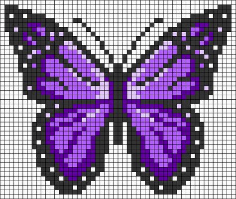 Alpha pattern #41349 variation #53940 | BraceletBook Wings Diy, Dark Gradient, Butterfly Light, Butterfly Patterns, Butterfly Cross Stitch Pattern, Modele Pixel Art, Graph Crochet, Easy Pixel Art, Diy Perler Bead Crafts