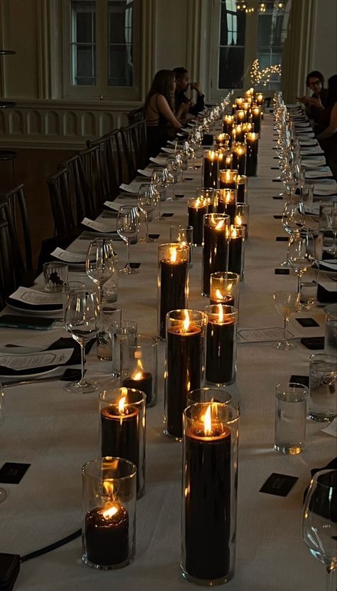 Extravagant Party Ideas, Black And White Dinner Party Decorations, Men’s Birthday Dinner Decor, Dark Modern Wedding Theme, Luxury Birthday Party Aesthetic Men, Male Dinner Party Decor, All Black Party Table Decor, Black Tie Theme Birthday Party, Man Bday Party Ideas For Men