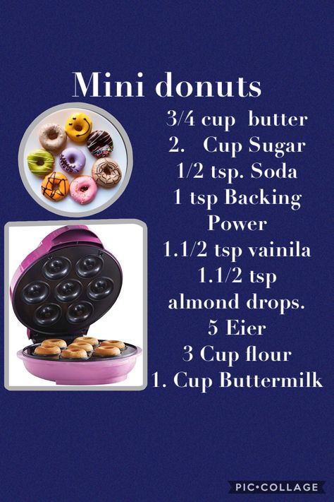 Mini Donut Topping Ideas, Mini Doughnut Recipes, Mini Donut Maker Recipes, Donut Maker Recipes, Mini Donut Recipes, Doughnut Recipe Easy, Mini Donuts Maker, Homemade Donuts Recipe, Homemade Cookbook