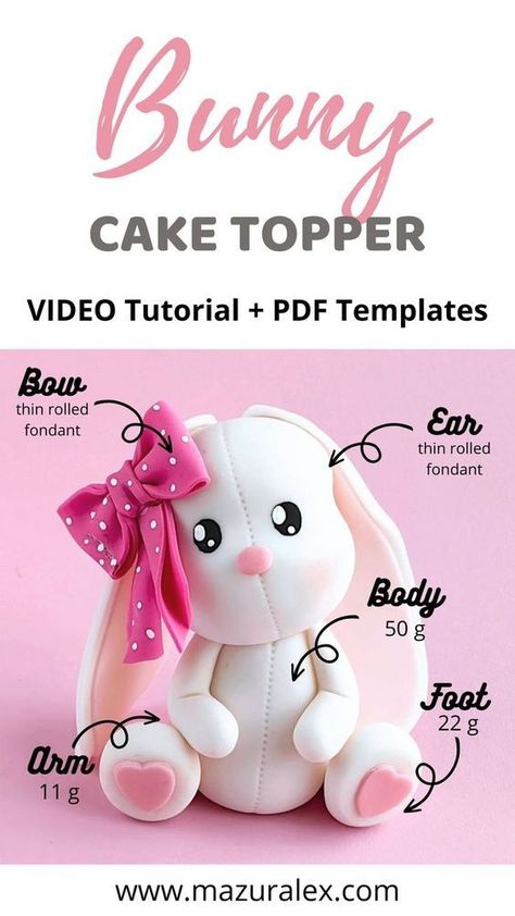 Looking to improve your baking skills and create stunning cakes for any occasion? Look no further than my pastry training program! With over 70 VIDEO Lessons you'll learn the techniques you need to create customized caketoppers for any special event. My program will guide you through the process step-by-step. But that's not all! My course also includes templates to help you maintain the correct proportions and shapes of each figure. Fondant Monkey, Bunny Cake Topper, Stunning Cakes, Cake Decorating Courses, Fondant Figures Tutorial, Bear Cake Topper, Fondant Cake Topper, Fondant Animals, Cake Topper Tutorial