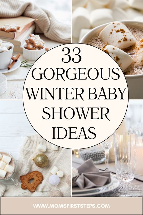 Planning a winter baby shower? This list of 33 winter baby shower ideas will inspire you to create a festive and magical winter baby shower. A Snowflake Is On The Way, Gender Neutral Baby Shower Ideas February, Fall Winter Baby Shower Ideas, White Christmas Baby Shower Ideas, Cozy Winter Baby Shower Theme, Winter Wonderland Baby Shower Games, January Baby Shower Ideas Themes, Winter Baby Sprinkle Themes, December Themed Baby Shower Ideas