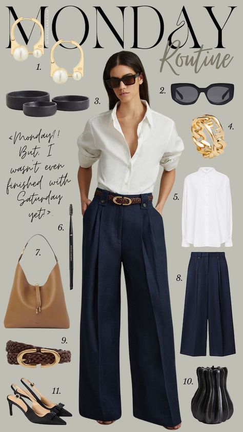 Woman White Shirt Outfit, Fashion Tips For Women What To Wear, Women’s Style Over 50, Work Spring Outfits 2024, Chic Business Outfits For Women, Fashion Spring 2024 Women, Black And White Dress Outfits, How To Style Blue Pants, Summer Business Outfits Women