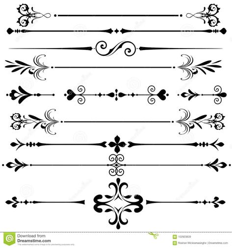 Filigree Tattoo, Crown Tattoo Design, Hand Carved Walking Sticks, Wedding Background Images, Finger Tattoo For Women, Flourish Design, Elements Illustration, Vector Elements, Decorative Lines