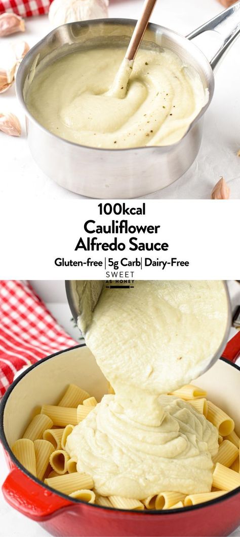 This Cauliflower Alfredo Sauce is a healthy, dairy-free Alfredo Sauce recipe made from cauliflowers florets.It’s a delicious low-carb vegan sauce for pasta or steamed vegetables. Aip Alfredo Sauce, Gluten Free White Sauce Pasta, Dairy Free White Sauce Pasta, Spaghetti Sauce Alternative, Dairy Free Gluten Free Alfredo Sauce, Easy Healthy Sauces, Healthy Natural Recipes, Dairy Free Foods For Kids, Cauliflower Alfredo Sauce Healthy