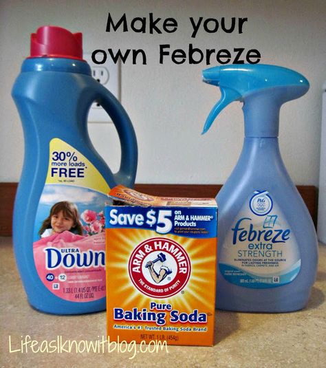 Febreeze Diy, Febreze Spray, Diy Febreze, Homemade Febreze, Soda Brands, Diy Sprays, Fabric Spray, Cleaning Recipes, Diy Homemade