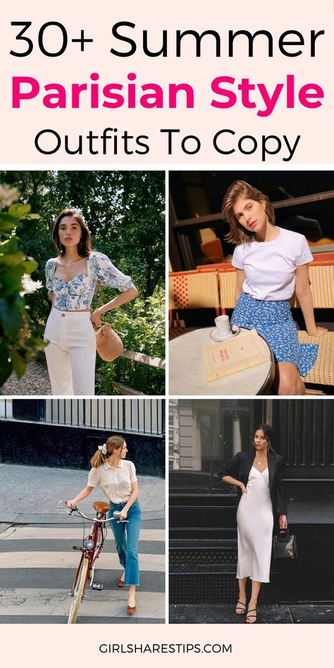 French Style Fashion 2023, Parisian Chic Style Summer Casual, Parisian Summer Dress, Parisian Chic Style Aesthetic, Parisian Chic Style 2023, French Outfit Style Classy Casual, Petite Parisian Style, Casual French Style Summer, Paris Day Outfit Summer