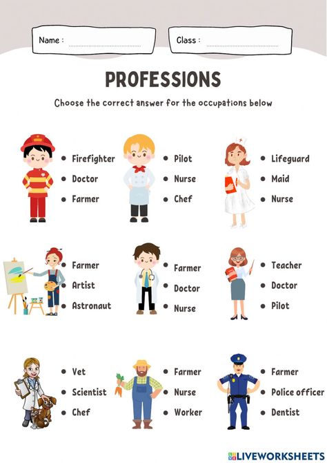 Jobs People Do Worksheets, Occupations Worksheets For Kids, Professions Activities For Kids, Jobs Worksheets For Kids, Jobs Activities For Kids, Occupation Worksheet, Jobs In English, Primary English Activities, Jobs Worksheet