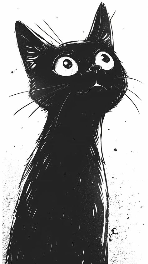 Black Cat Background, Cat Design Art, Cat Tattoo Ideas, Black Cat Drawing, Black Cat Illustration, Cat Portrait Painting, Black Cat Aesthetic, Black Cat Anime, Black Cat Tattoos