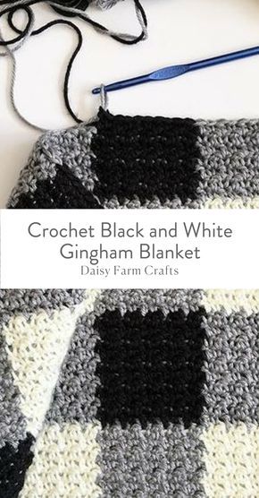 Free Pattern - Crochet Black and White Gingham Blanket Crochet Black Blanket Patterns, C2c Black And White Blanket, C2c Gingham Crochet Pattern Free, Crochet Checkered Blanket Pattern Free, Black And White Crochet Blanket Pattern, Crochet Black And White Blanket, Checker Crochet Blanket, Checkered Crochet Blanket Pattern, Free Aphgan Crochet Patterns