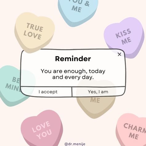 The core negative belief in Perfectionism is "I am not good enough"; therefore, I have to do things perfectly to prove my worthiness, adequacy, and competency.   Reminding yourself that you are enough as you are while working on your goals, embracing your imperfections, showing up authentically, and expressing your needs imperfectly. Remember You Are Loved Quote, Reminder For Him, You Are Enough Quote, Crush Posts, Relatable Crush, Enough Is Enough Quotes, Relatable Crush Posts, Psychology Quotes, You Are Loved