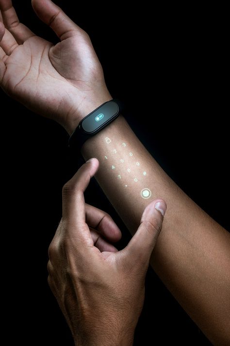 Smartwatch with hologram wearable technology | premium image by rawpixel.com / roungroat Future Technology Gadgets, Wearable Gadgets, Smart Gloves, Tech Accessories Gadgets, Wearable Computer, Tech Watches, Virtual Reality Technology, Tech Women, Crazy Ideas