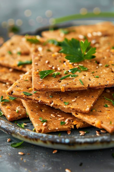 Crunchy Goodness of Raw Vegan Carrot and Flax Crackers - plantbasedpalate.com Carrot Pulp Crackers, Raw Bread, Flax Crackers, Protein French Toast, Bread Crackers, Homemade Crackers, Snack Craving, Vegan Crackers, Cracker Recipes