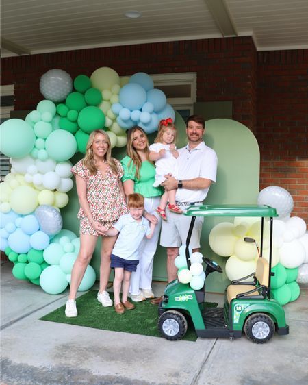 Master’s Golf Birthday Party! Chip loved his golf themed birthday party! He really loved the ride on golf cart! Happy 5th bday buddy! Toddler little boy party ideas outfits brother sister masters Golf Fourth Birthday Party, Fore Birthday Boy Theme, Golf 4th Birthday Party, Toddler Golf Birthday Party, Masters 1st Birthday Party, Golf Birthday Party Kids, Kids Golf Birthday Party, Golf Themed First Birthday Party, Golf First Birthday Party