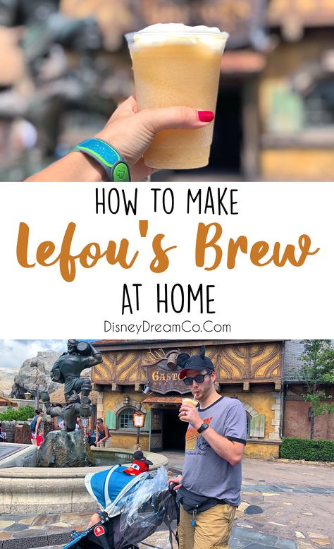 LeFou's Brew: Easy Disney World Recipe! - Disney Dream Co Disney Snacks To Make At Home, Disney Park Food Recipes, Disney Park Recipes, Disney Parks Recipes, Disneyworld Foods, Disney World Recipes, Disney Food Recipes, Movie Recipes, Disney Inspired Recipes