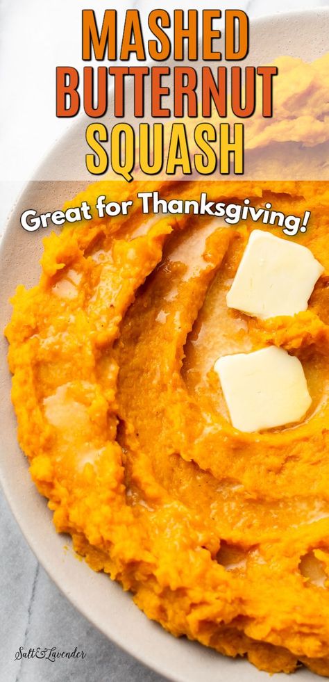 Cinnamon Butternut Squash Recipes, Smashed Butternut Squash Recipes, Mashed Squash Butternut, Mash Butternut Squash Recipes, Butternut Squash For Thanksgiving, Butternut Squash Side Dish Thanksgiving, Thanksgiving Squash Sides, Butternut Squash Mashed Potatoes, Butternut Squash Recipes Mashed