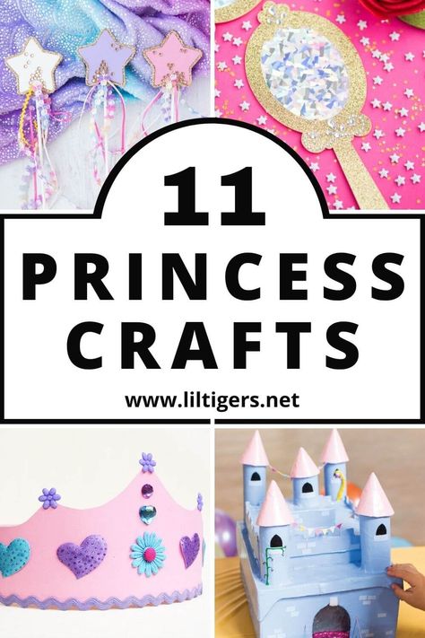 11 Best Princess Crafts for Kids - Lil Tigers Preschool Princess Crafts, Princess Diy Party Decorations, Princess Decorations Diy, Crafts For Princess Birthday Party, Princess Camp Crafts, Princess Kindergarten Activities, Disney Princess Diy Crafts, Diy Princess Party Ideas, Disney Princess Party Crafts