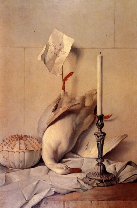 Jean-Baptiste Oudry, The White Duck, 1753 Rococo Art, Rural Landscape, Jean Baptiste, European Art, White Duck, Painting Reproductions, White Ducks, Still Life Painting, Art Movement