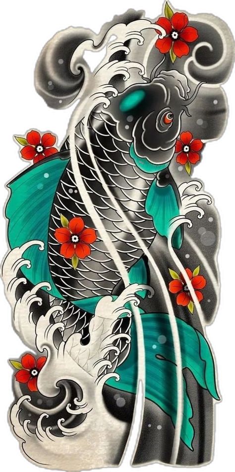 Fish Tattoo For Women, Pez Koi Tattoo, Tattoos Fish, Dragon Koi Tattoo Design, Tattoo Karma, Tattoo Fishing, Japanese Fish Tattoo, Tato Geisha, Coy Fish Tattoos