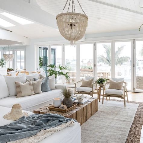 Block Coffee Table, Beach House Living Room, Beach House Interior Design, Coastal Living Rooms, Modern Beach House, Beach House Interior, Design Room, Coastal Living Room, Living Room Inspo