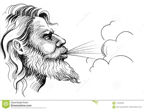 Image result for aeolus god of wind Wind Sketch, Wind Drawing, Electronics Wallpaper, Window Drawing, Animation Sketches, Cute Disney Wallpaper, Black And White Illustration, Compass Tattoo, Cool Paintings