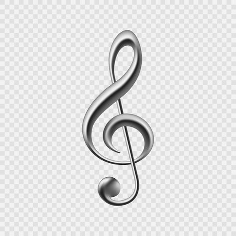 Vector realistic note symbol | Premium Vector #Freepik #vector #clef #music-sign #music-icon #music-notes Aesthetic Music Notes, Musical Symbols, Music Note Symbol, Music Sign, Music Symbol, Music Symbols, Silver Logo, Music Design, Music Icon