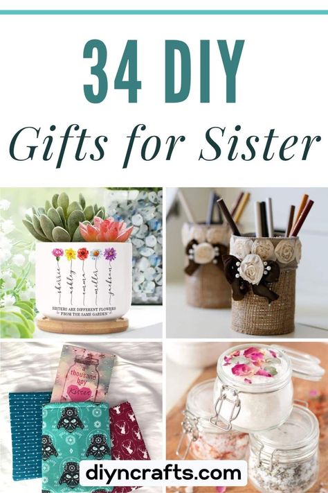 Sister Diy Gifts Birthday, Cute Christmas Gifts For Older Sister, Sister's Birthday Gift Ideas, Diy Gifts For Sister In Law Homemade, Crafts For Sisters To Do Together, Gifts To Make For Your Sister, Diy Sister Gifts Christmas, Aunt Diy Gifts, Diy Crafts For Sisters