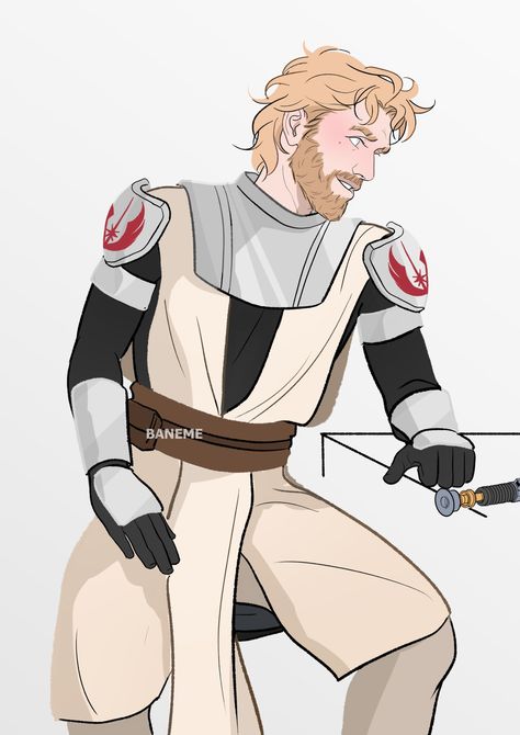 @baneme-art on Tumblr Star Wars Obi Wan, Star Wars Watch, Star Wars Anakin, Star Wars Drawings, Marvel Images, Original Trilogy, Star Wars Artwork, Star Wars Images, Fluffy Hair