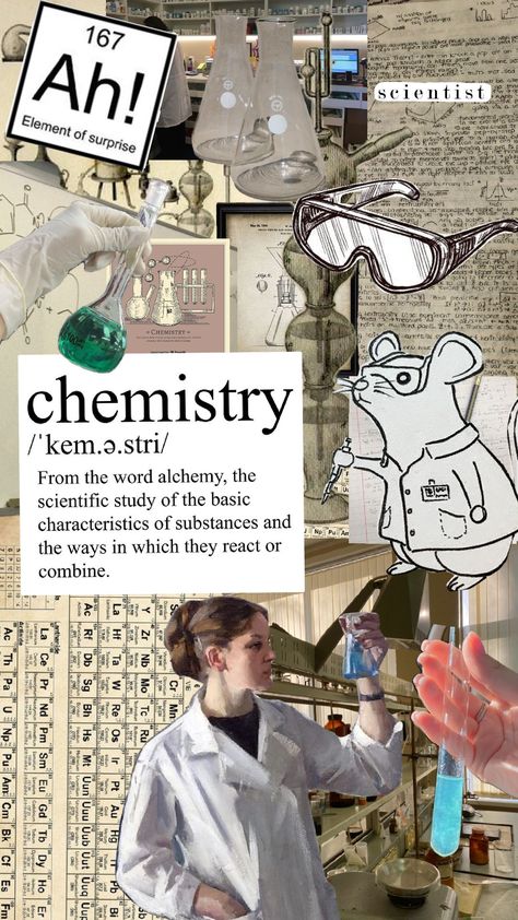 #stemmajor #science #biology #chemistry #doctor #medicalschool #medicine #academia Pharmaceutical Science Aesthetic, Chemistry Poster Aesthetic, Yellow Chemistry Aesthetic, Chemistry Astethic, Chemistry Goodnotes Cover, Studying Chemistry Aesthetic, Chemistry Aesthetic Art, Scientific Aesthetic, Science Collage