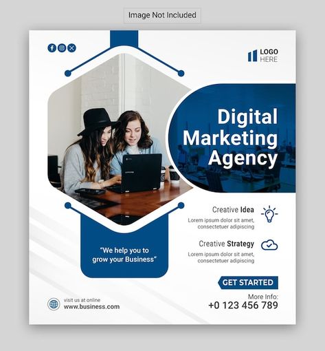 PSD creative marketing agency and corpor... | Premium Psd #Freepik #psd #template #post #social-template #instagram-post Social Media Post Creative Design, Creative Flyer Design Ideas Layout, Digital Agency Social Media Design, Social Media Marketing Packages, Social Media Poster Design Ideas, Presentation Poster Design, Business Post Design, Instagram Template Design Business, Agency Poster Design