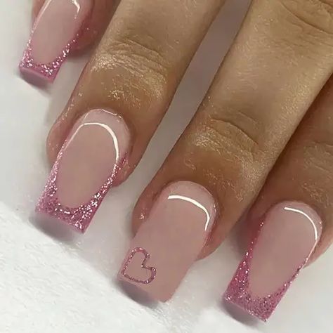 Temu | Explore the Latest Clothing, Beauty, Home, Jewelry & More Fake Nails Designs, Nagel Tips, Easy Nails, Hari Valentine, Girly Acrylic Nails, Coffin Press On Nails, Her Nails, Short Square Acrylic Nails, Nail Forms